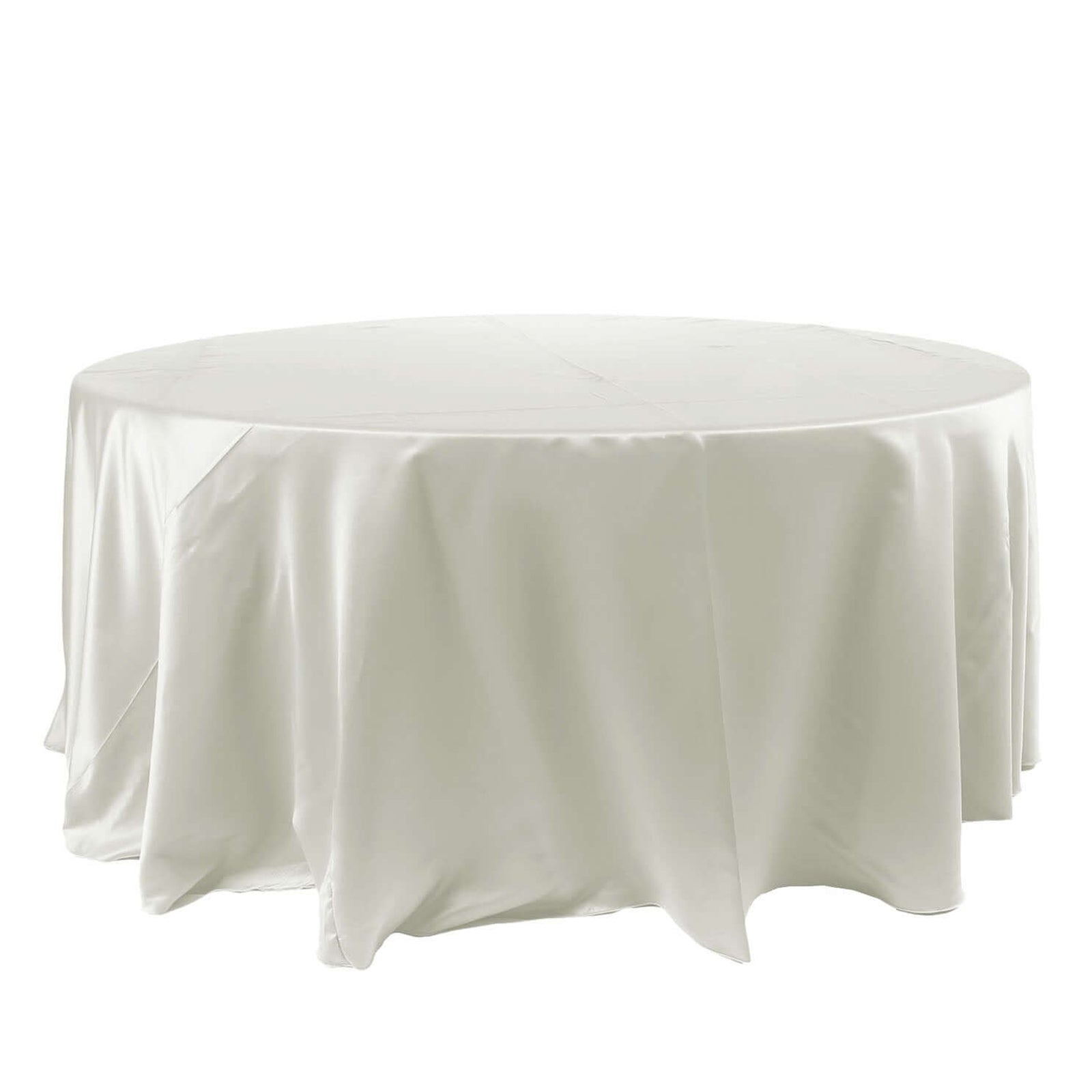 120 Inch Ivory Round Satin Tablecloth