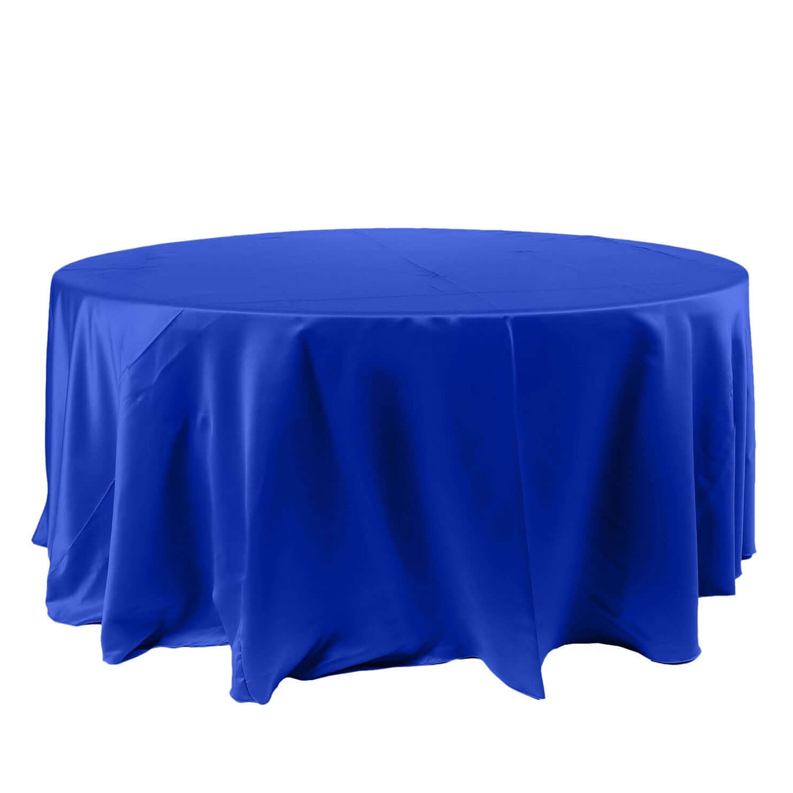 120 Inch Satin Royal Blue Round Tablecloth