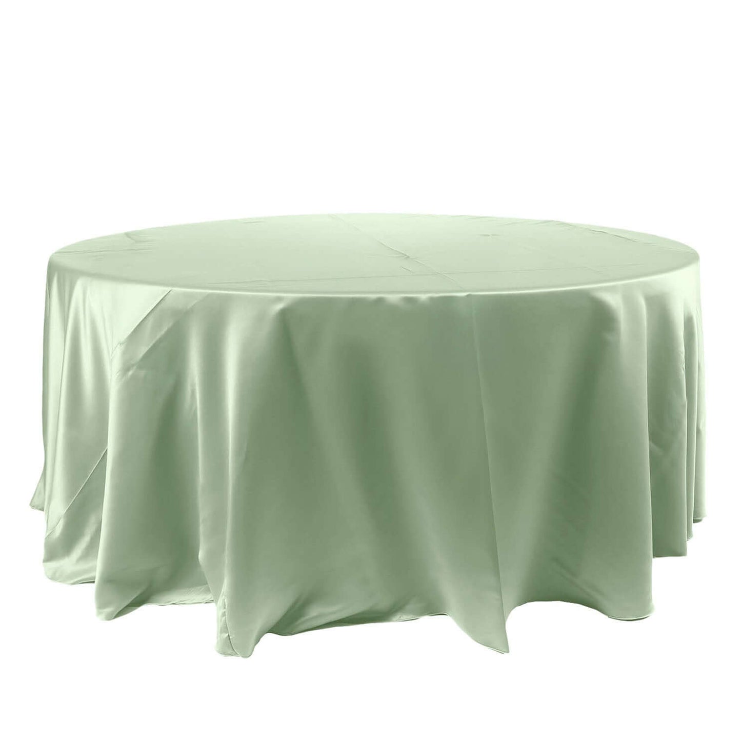 120 inches Sage Green Satin Round Tablecloth