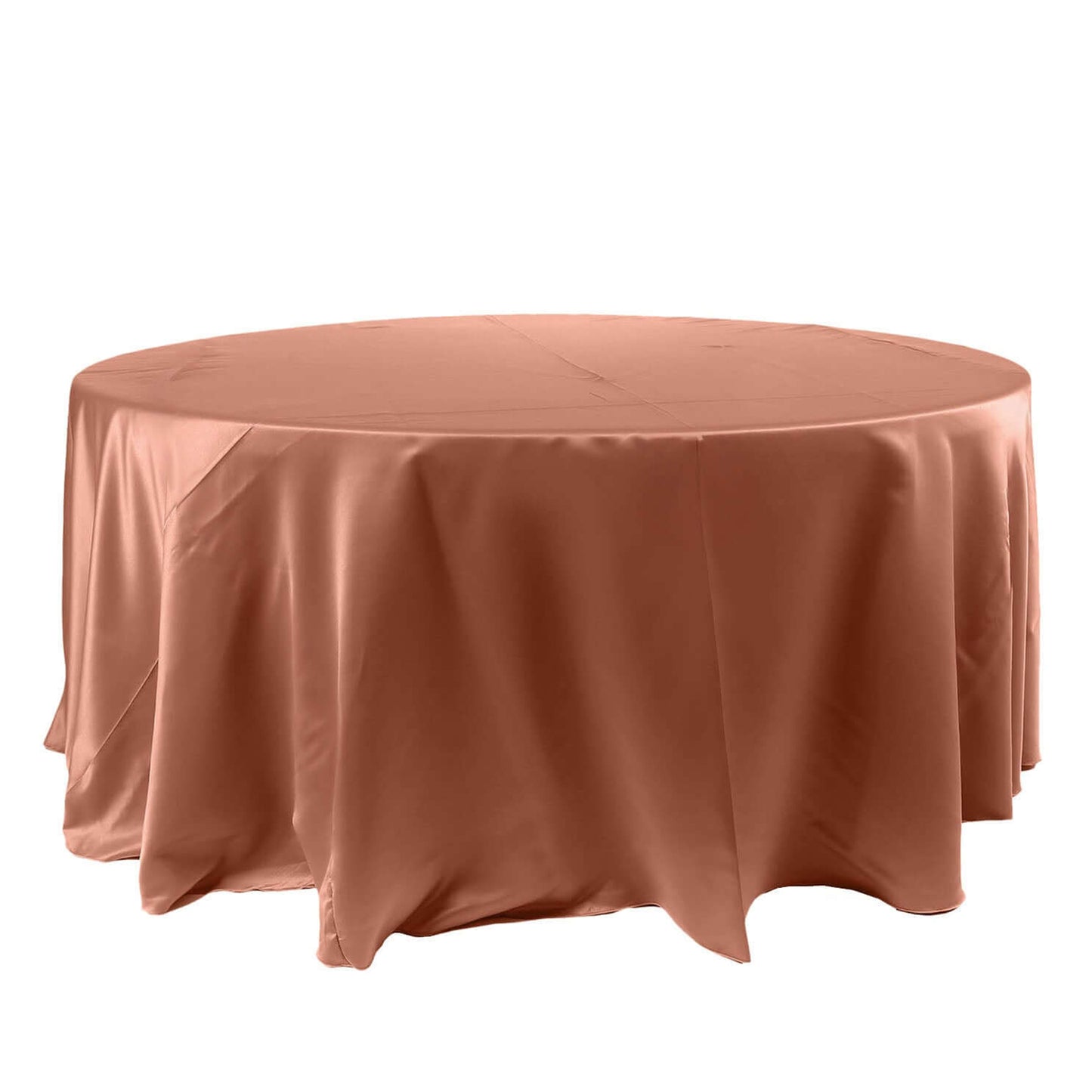 Round 120 Inch Terracotta Tablecloth In Satin Fabric