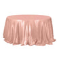 132 Inch Dusty Rose Satin Round Tablecloth