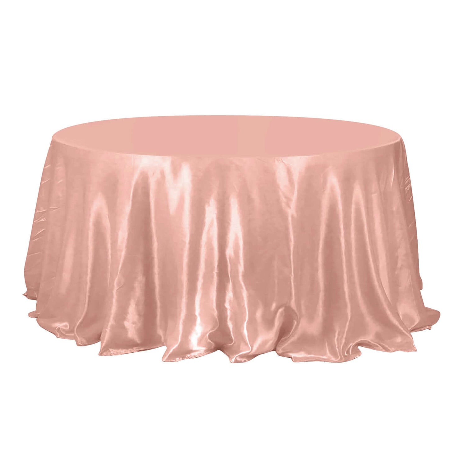 132 Inch Dusty Rose Satin Round Tablecloth