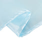 132" Light Blue Seamless Satin Round Tablecloth for 6 Foot Table With Floor-Length Drop