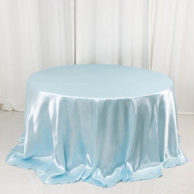 Elevate Your Event with an Elegant Blue Satin Tablecloth