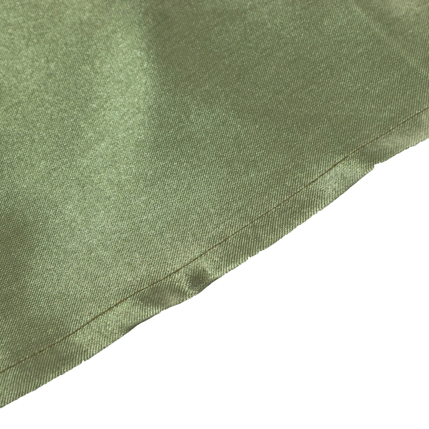 132" Dusty Sage Green Seamless Satin Round Tablecloth for 6 Foot Table With Floor-Length Drop