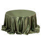 132" Dusty Sage Green Seamless Satin Round Tablecloth for 6 Foot Table