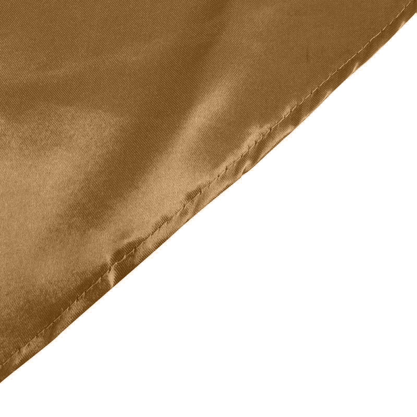 132" Gold Seamless Satin Round Tablecloth