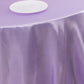 Lavender lilac seamless satin round tablecloth for 6-foot table.