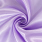 Lavender lilac satin round tablecloth for 6-foot table.