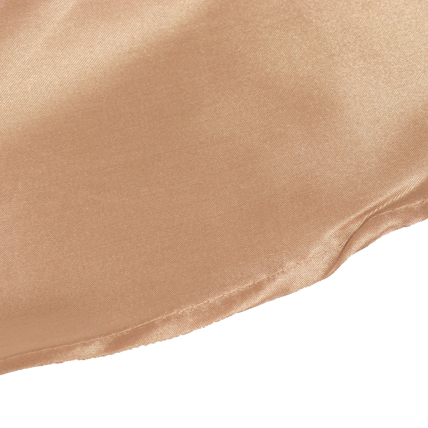 132" Nude Seamless Satin Round Tablecloth for 6 Foot Table With Floor-Length Drop