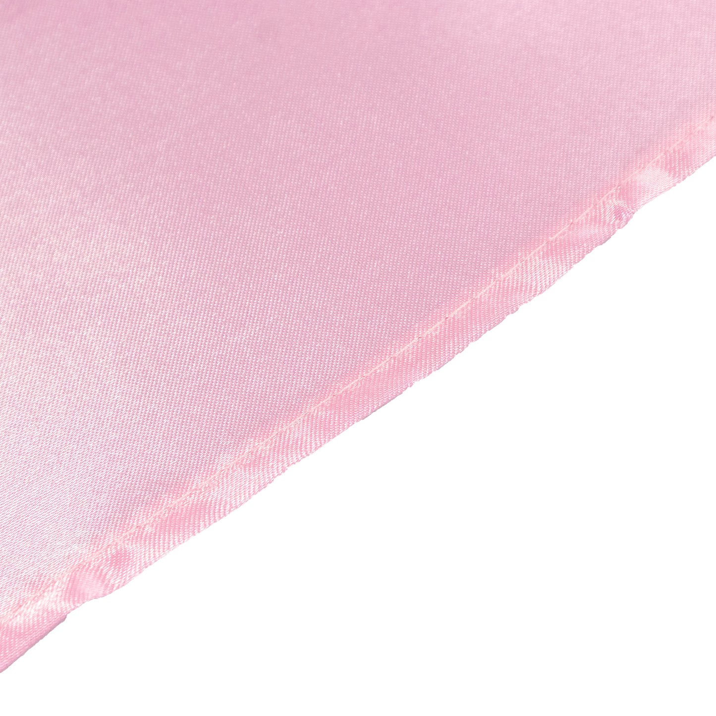 132" Pink Seamless Satin Round Tablecloth for 6 Foot Table