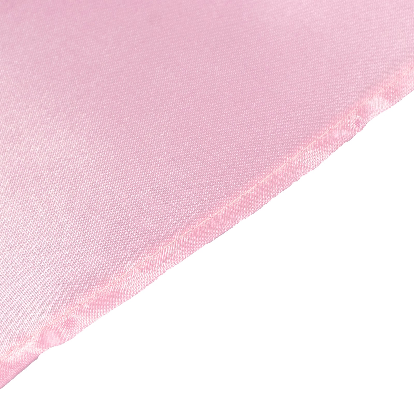132" Pink Seamless Satin Round Tablecloth for 6 Foot Table