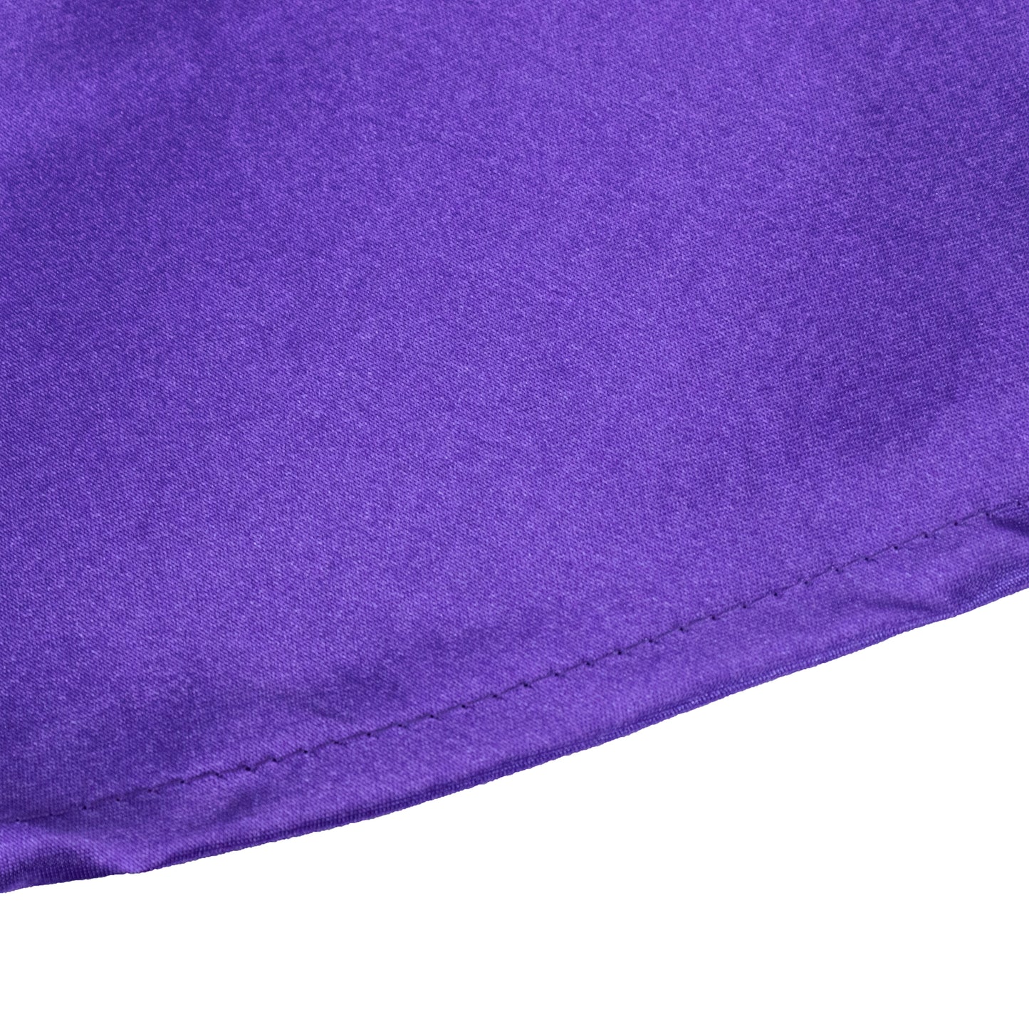 132" Purple Seamless Satin Round Tablecloth for 6 Foot Table With Floor-Length Drop