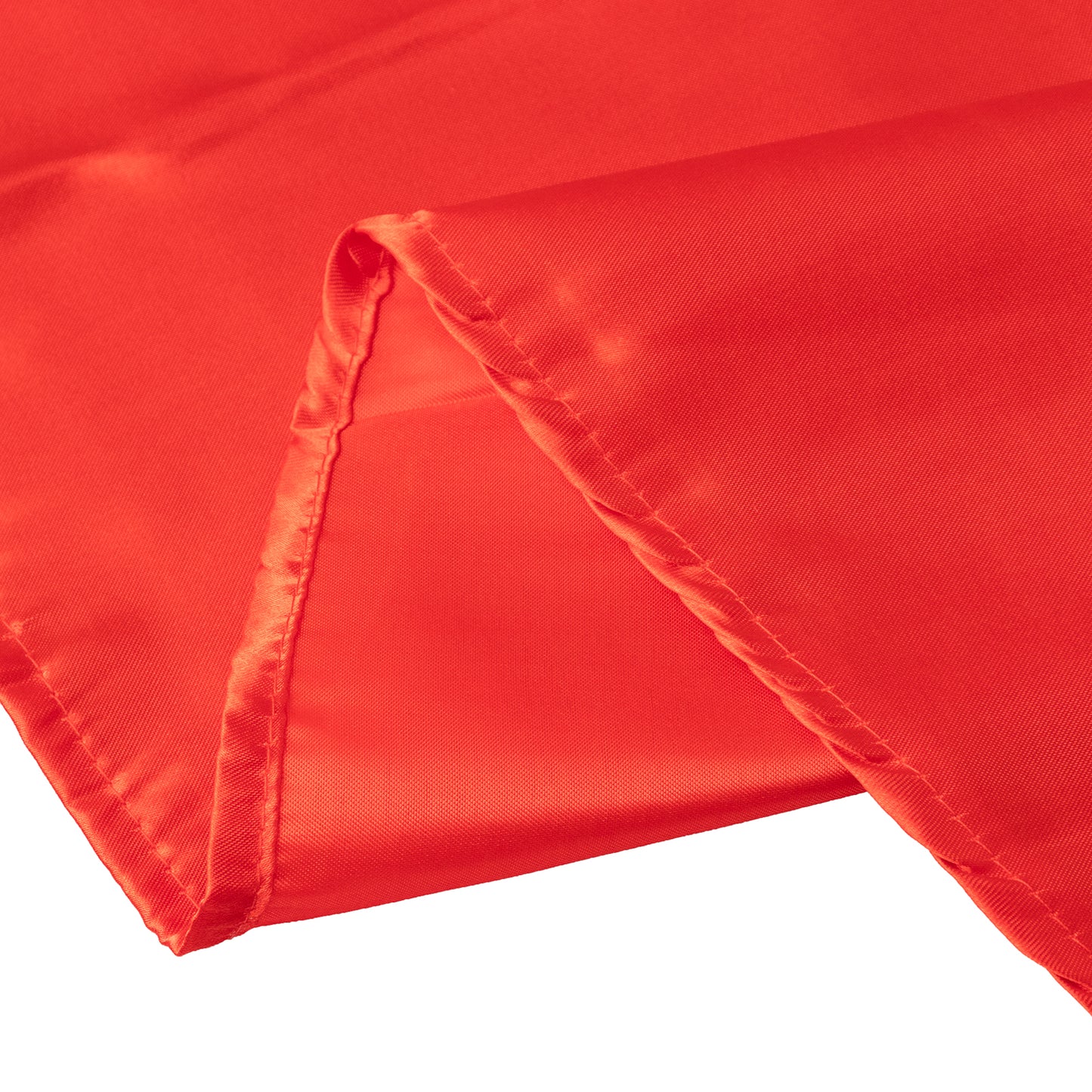 132" Red Seamless Satin Round Tablecloth