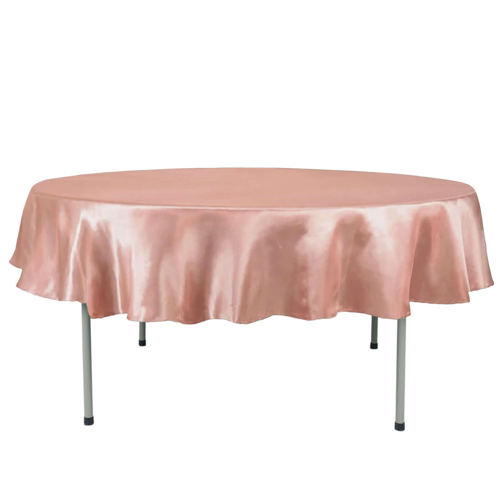 90 Inch of Dusty Rose Round Satin Tablecloth