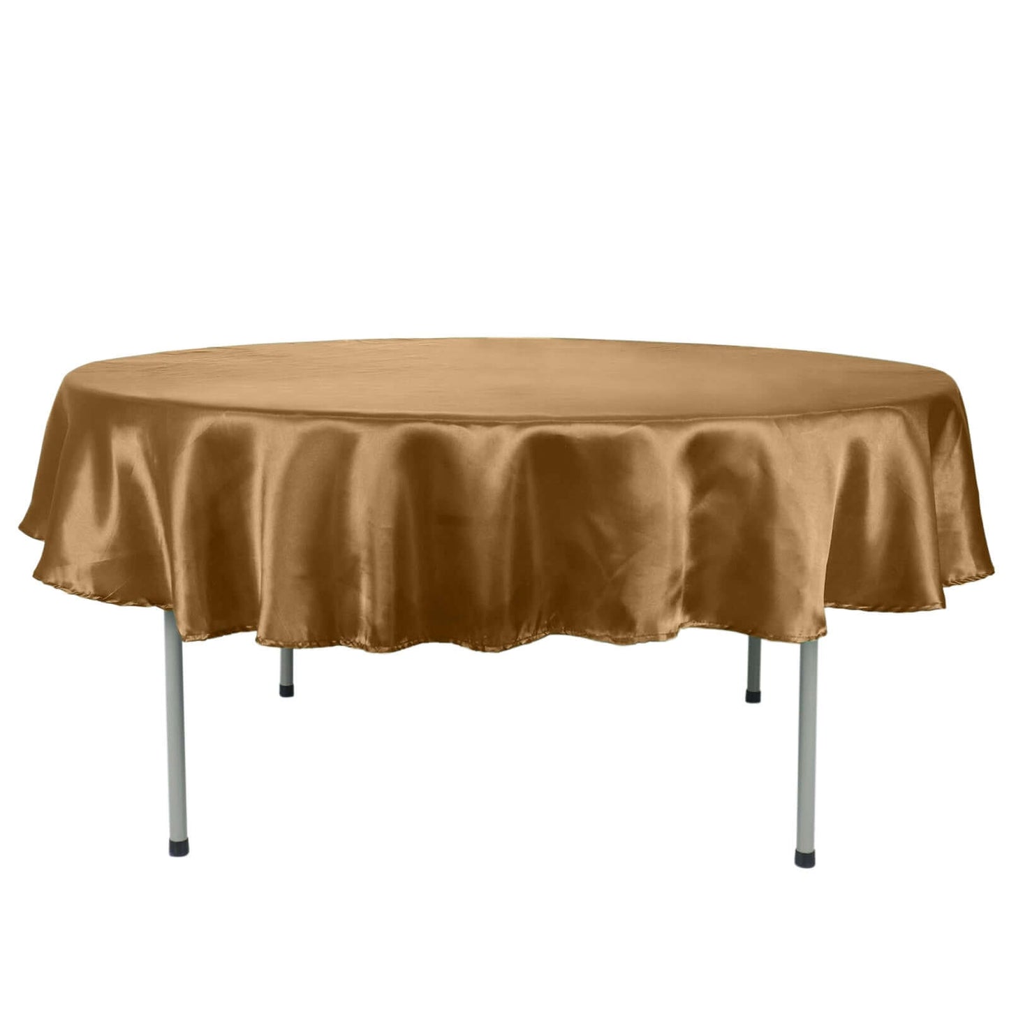 90 Inch Satin Gold Round Tablecloth