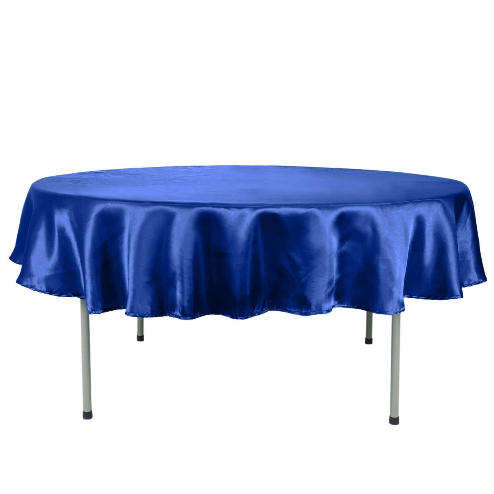 90 Inch Satin Royal Blue Round Tablecloth