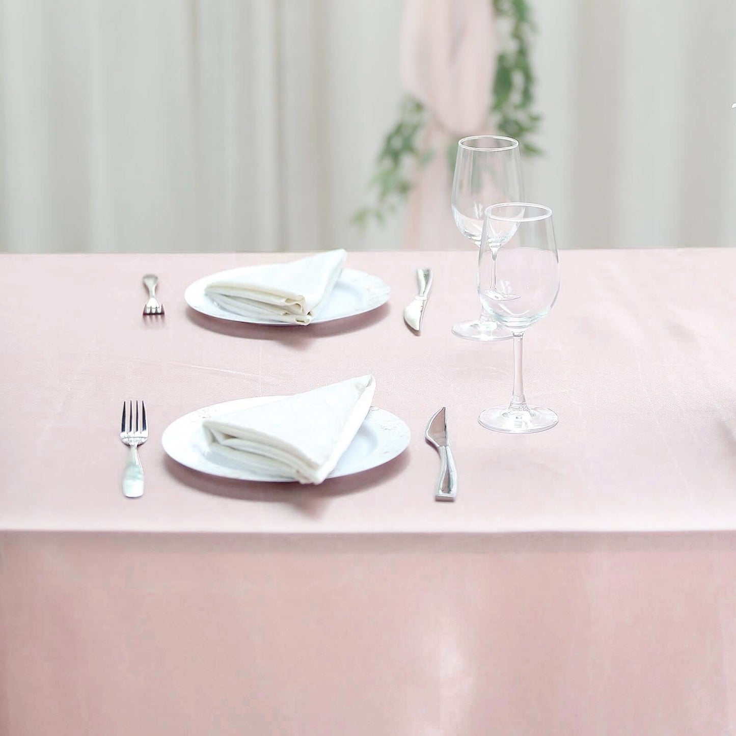 60"x102" Blush Seamless Smooth Satin Rectangular Tablecloth