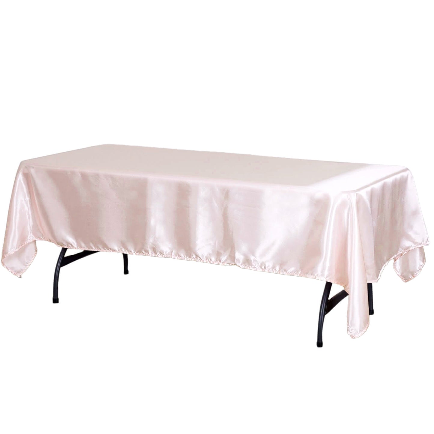 60"x102" Blush Seamless Smooth Satin Rectangular Tablecloth