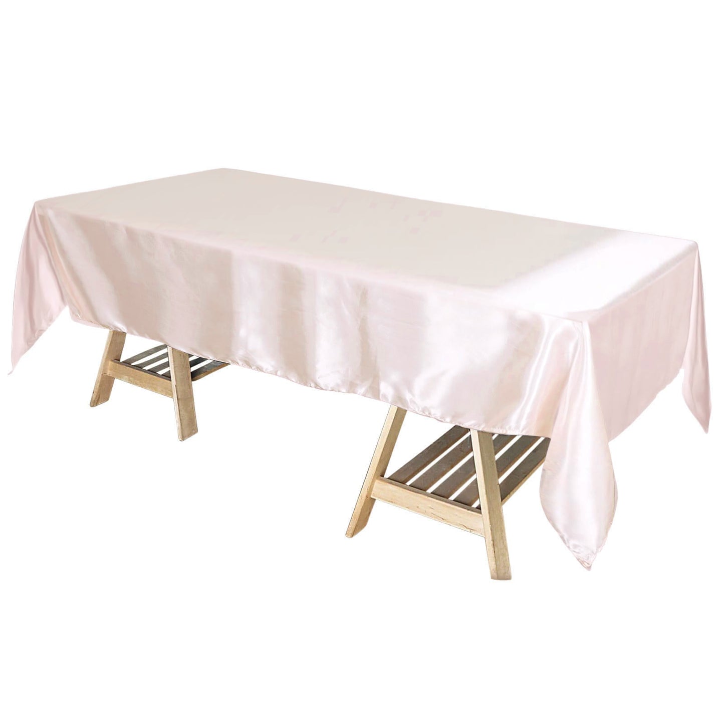 60"x102" Blush Seamless Smooth Satin Rectangular Tablecloth