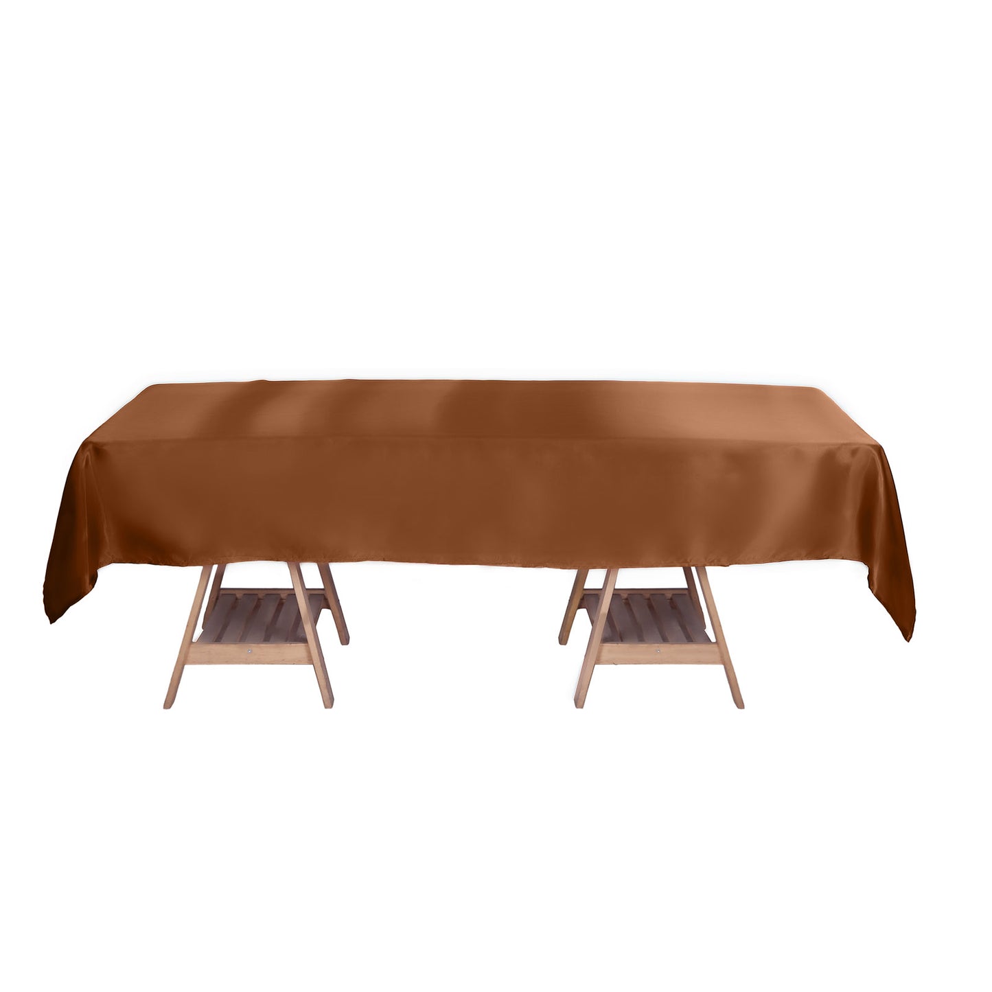 60"x102" Cinnamon Brown Seamless Smooth Satin Rectangular Tablecloth