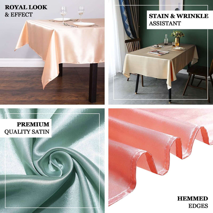 60"x126" Nude Seamless Satin Rectangular Tablecloth