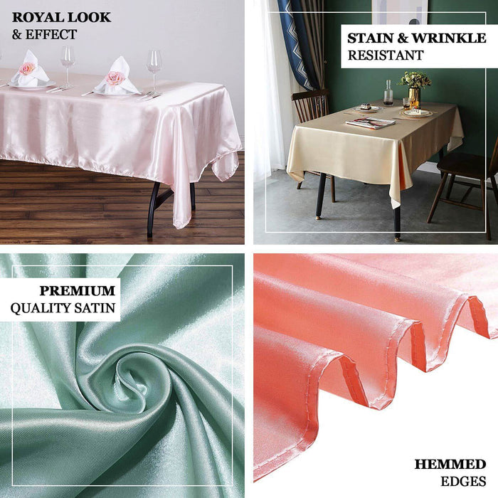 60"x102" Blush Seamless Smooth Satin Rectangular Tablecloth