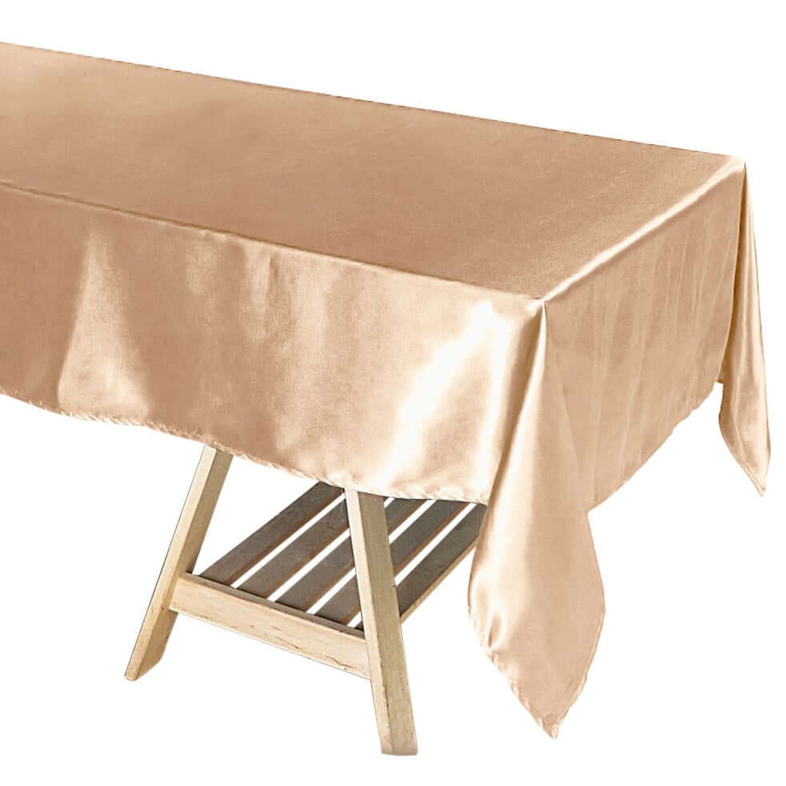 Tablecloth 60X102 Inch Size Nude Satin For Rectangular Table