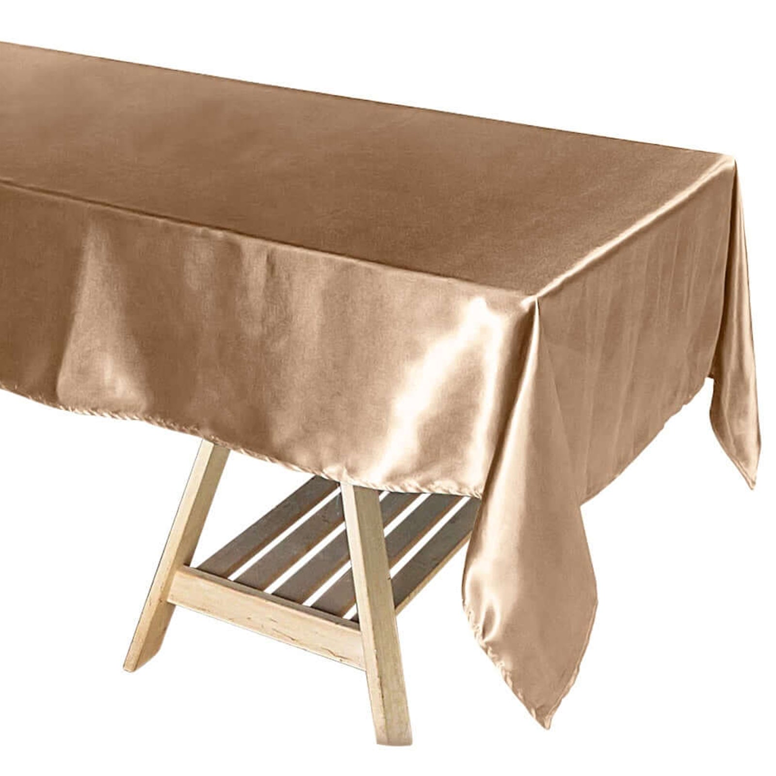 60x102inch Taupe Smooth Satin Rectangular Tablecloth