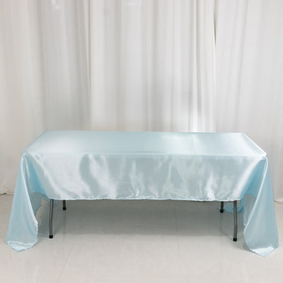 Elegant Light Blue Satin Tablecloth for a Seamless Look