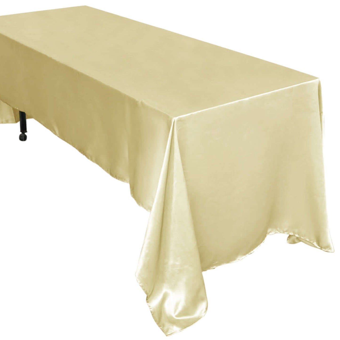 Satin Rectangular Tablecloth Champagne Color 60 Inch x 126 Inch