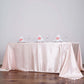 Rectangular Blush Rose Gold Satin Seamless 90 Inch x 132 Inch Tablecloth