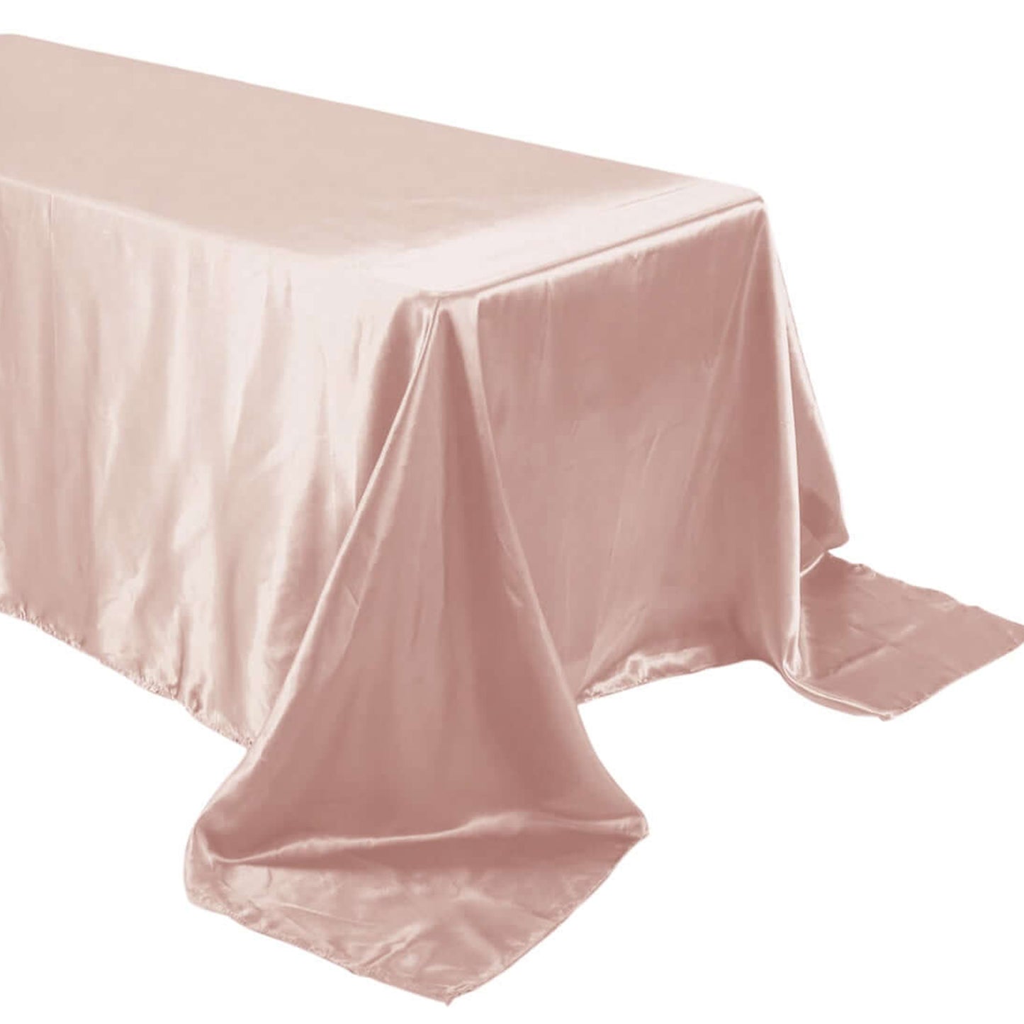 Dusty Rose Rectangular Seamless Satin Tablecloth 90 Inch x 132 Inch