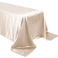 Beige Satin Seamless Rectangular Tablecloth 90 Inch x 132 Inch