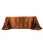 Cinnamon brown satin rectangular tablecloth, 90"x132".