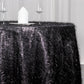 120" Black Metallic Premium Tinsel Shag Round Tablecloth, Shimmery Metallic Fringe Polyester Tablecloth