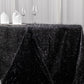 90"x156" Black Metallic Premium Tinsel Shag Rectangular Tablecloth, Shimmery Metallic Fringe Polyester Tablecloth