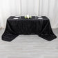 90"x156" Black Metallic Premium Tinsel Shag Rectangular Tablecloth, Shimmery Metallic Fringe Polyester Tablecloth