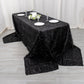 90"x156" Black Metallic Premium Tinsel Shag Rectangular Tablecloth, Shimmery Metallic Fringe Polyester Tablecloth