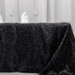 90"x156" Black Metallic Premium Tinsel Shag Rectangular Tablecloth, Shimmery Metallic Fringe Polyester Tablecloth