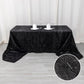 90"x156" Black Metallic Premium Tinsel Shag Rectangular Tablecloth, Shimmery Metallic Fringe Polyester Tablecloth