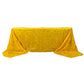 90"x156" Metallic Gold Premium Tinsel Shag Rectangular Tablecloth, Shimmery Metallic Fringe Polyester Tablecloth