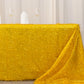 90"x156" Metallic Gold Premium Tinsel Shag Rectangular Tablecloth, Shimmery Metallic Fringe Polyester Tablecloth