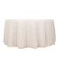 120" White Fringe Shag Polyester Round Tablecloth