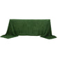 Green fringe shag polyester rectangular tablecloth.