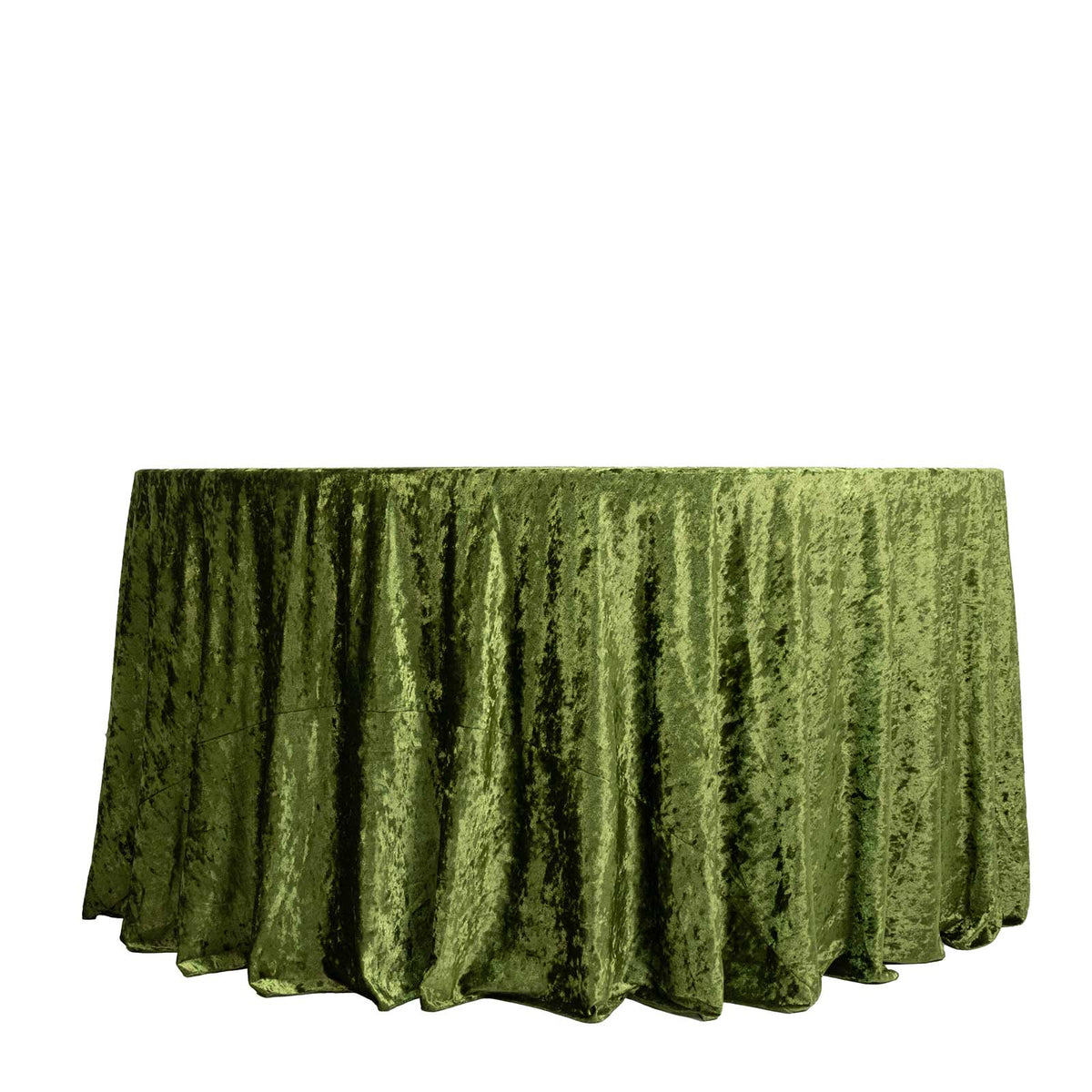 Premium Crushed Velvet 120" Round Tablecloth Dusty Sage Green - Reusable Soft & Stylish Seamless Tab