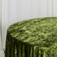 Premium Crushed Velvet 120" Round Tablecloth Dusty Sage Green - Reusable Soft & Stylish Seamless Tab