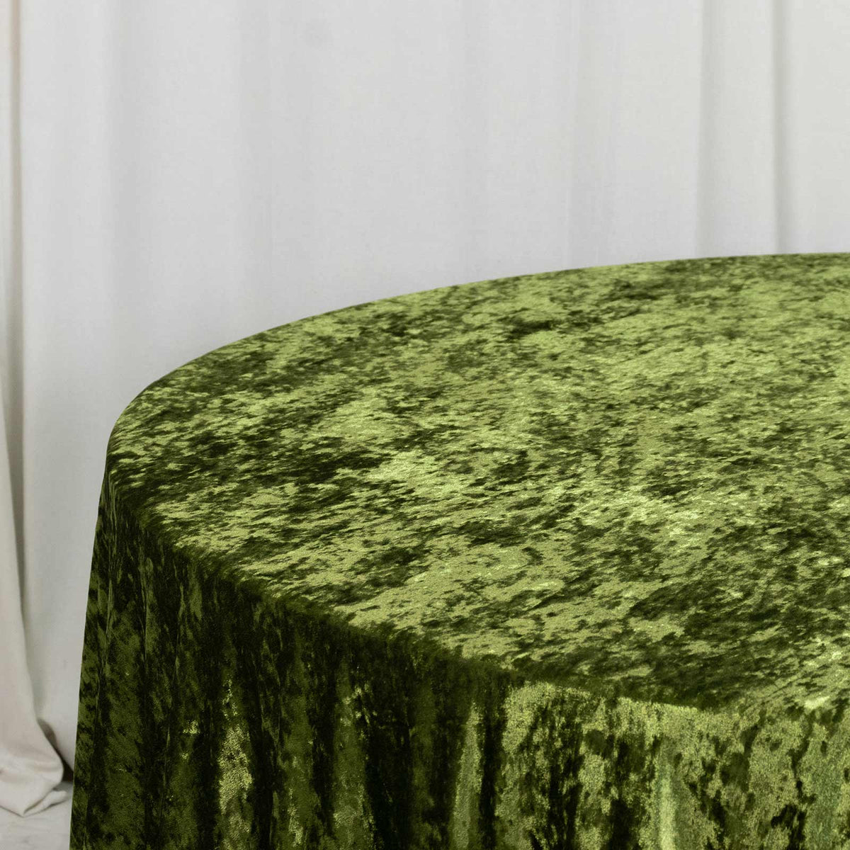 Premium Crushed Velvet 120" Round Tablecloth Dusty Sage Green - Reusable Soft & Stylish Seamless Tab