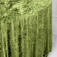 Premium Crushed Velvet 120" Round Tablecloth Dusty Sage Green - Reusable Soft & Stylish Seamless Tab