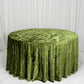 Premium Crushed Velvet 120" Round Tablecloth Dusty Sage Green - Reusable Soft & Stylish Seamless Tab